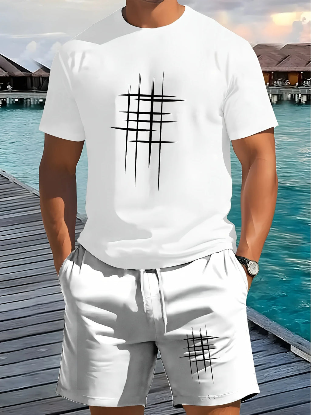 2026 Summer New Men's Short-Sleeved Shorts Set - Street Casual Fashion Comfortable Soft Breathable 3D Pattern Printing