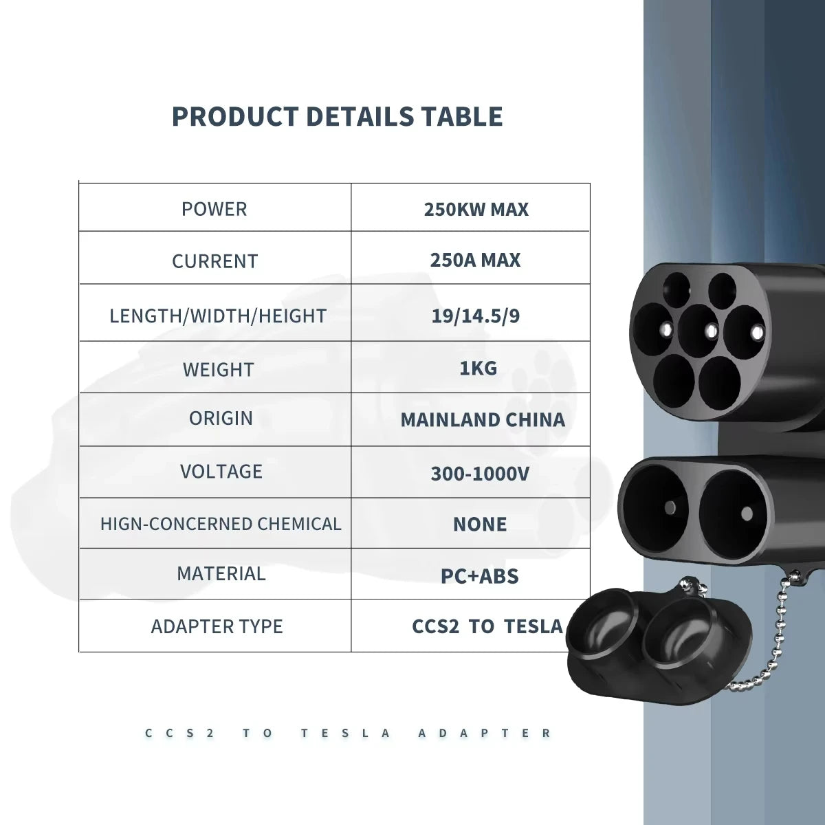 BERET CCS2 to Tesla EV Charger Adapter AC+DC 250A 1000V Electric Vehicle DC Charging CCS2 To Tesla Convertor dc combo 2