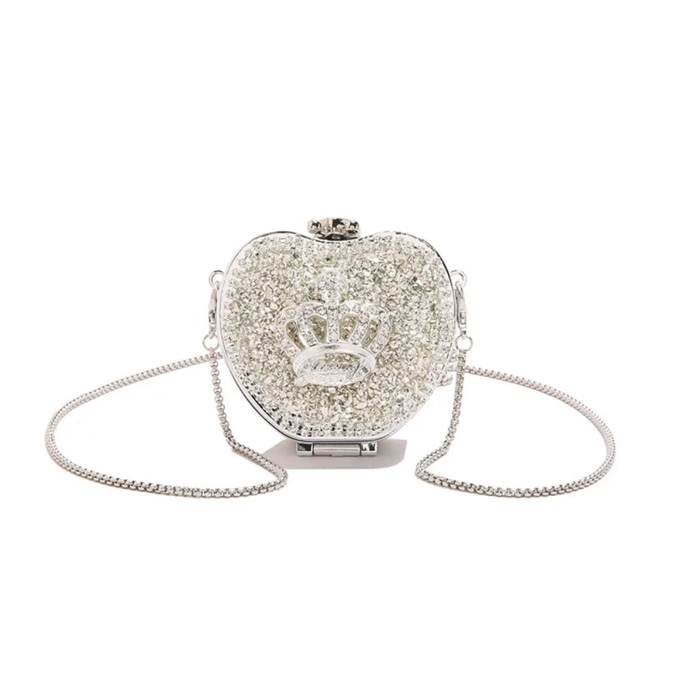 Handbag Gold/Silver Rhinestone Evening Bag Irregular Shape Elegant Banquet Chain Bag Small Wallet Shinny Mini Lipstick Bag Gift