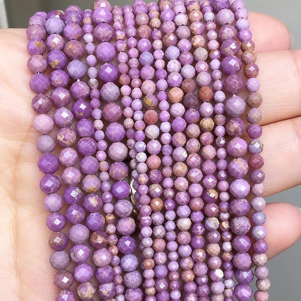 Natural Red Jasper 2mm 3mm 4mm Faceted Round Loose Spacer Beads Diy Bracelet Necklace Jewelry Making Handmade Crafts Accessories