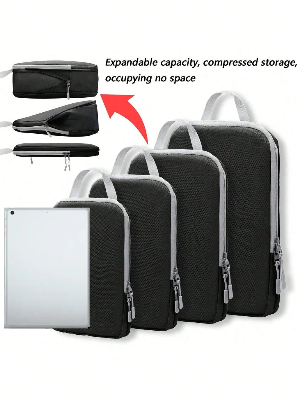 Set/6 pcs Compressible Packing Travel Storage Bag Cubes Waterproof Suitcase Nylon Portable With Handbag Luggage Organizer Ryanai