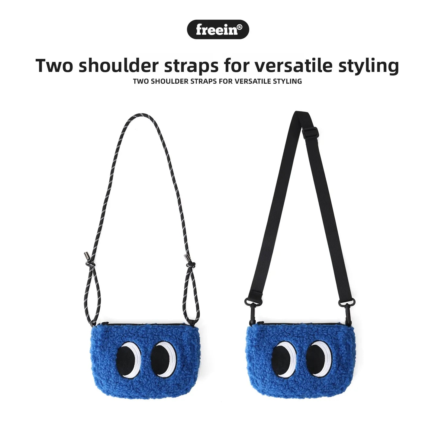 Lightweight Cute  Rice Ball Plush Earphone Bag Crossbody Phone Pouch for Young Girls Cartoon Style Polyester