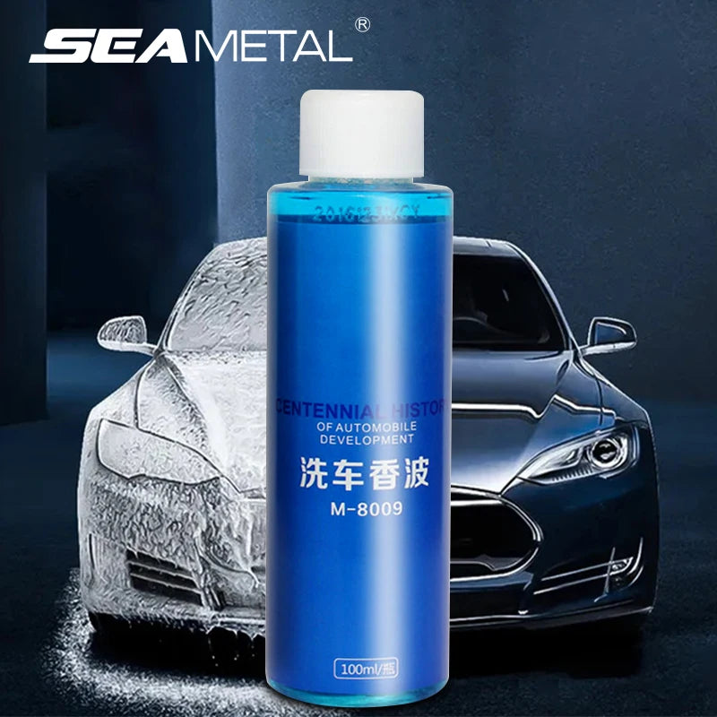 SEAMETAL 2pcs 100ml Concentrated Car Wash Liquid Shampoo High Efficiency Car Beauty Cleanning Foam with Towel for Car Accessorie