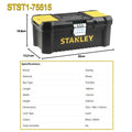 Stanley STST1-75515 Toolbox "Essential" with Metal Latches Portable Plastic Essential Toolbox with Removable Tray