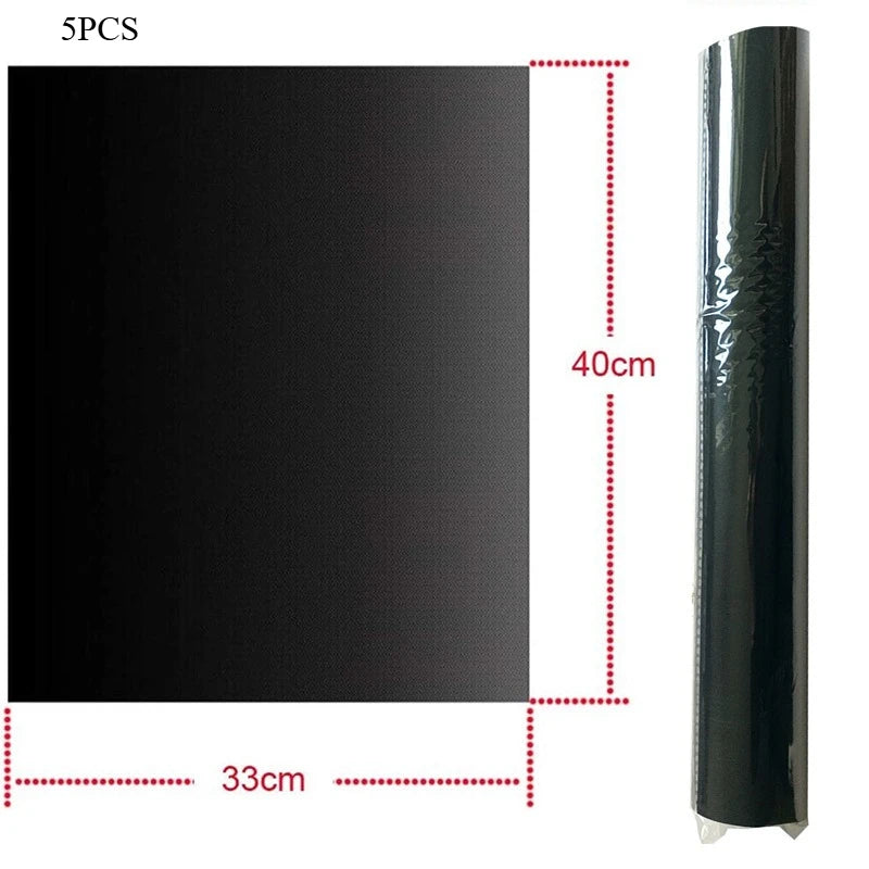 Black BBQ Grill Mats Reusable Non-Stick Baking Mat Outdoor Cooking Grilling Sheet Heat Resistance Oven Baking Pad Sheet
