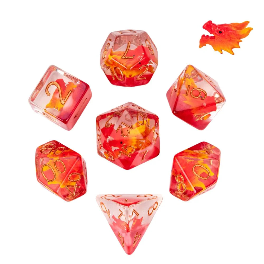 Cusdie 7 SKULL DND Dices Transparent D4 D6 D8 D10 D% D12 D20 Polyhedral Dice Set for D&D Pathfinder Role Playing Board Games
