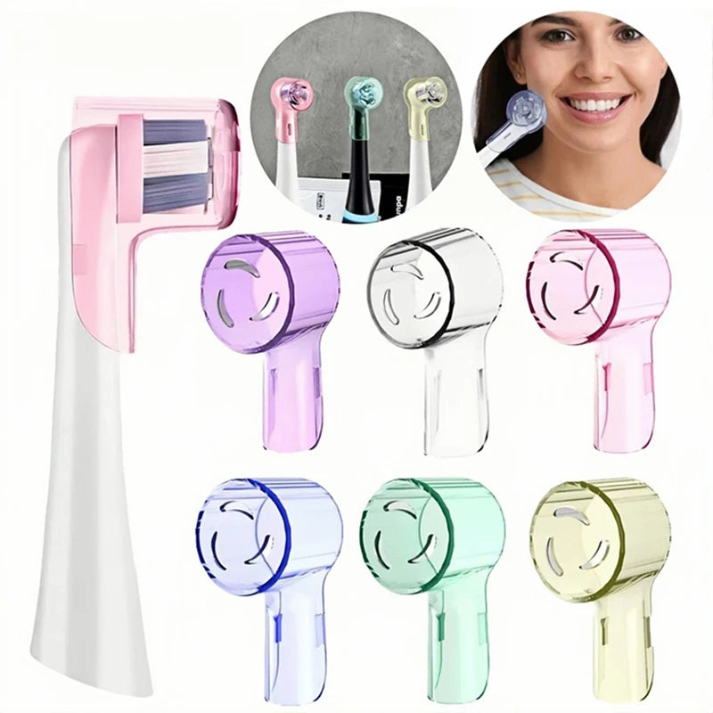 2-8pcs Colors Toothbrush Dustproof Covers Caps Compatible With Braun For Oral B & Io Series Electric Toothbrush Head Protector