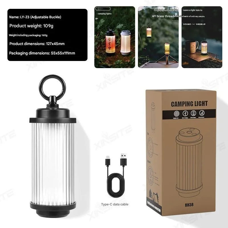 3000mAh 38-KT 38 Light 38 Explore USB Rechargeable Camping Lanterns Outdoor Tent Lamp Powerful Mini LED Flashlights Camp Light