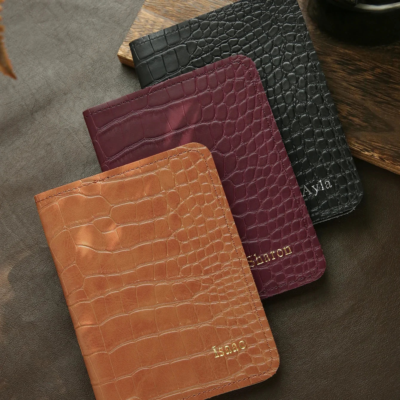 1PC Personalized Name Passport Holder Customized Passport Cover Luxurious Chic Alligator Print Wallet Holder Travel Accessories