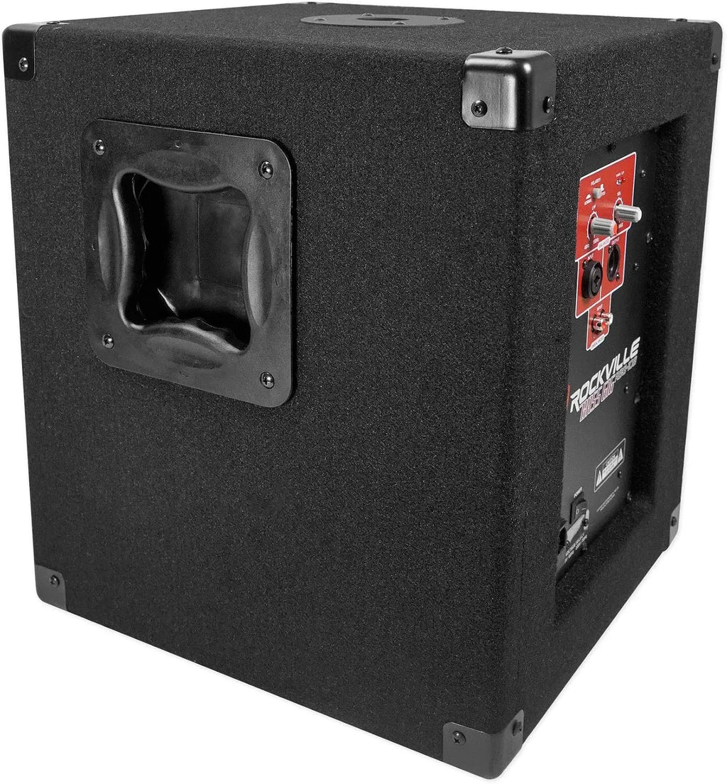 RBG10S Powered PA Subwoofer, Compact, 10", 1200W, Deep Bass, Variable Crossover, Built-in Limiter, Perfect for DJ, House Parties