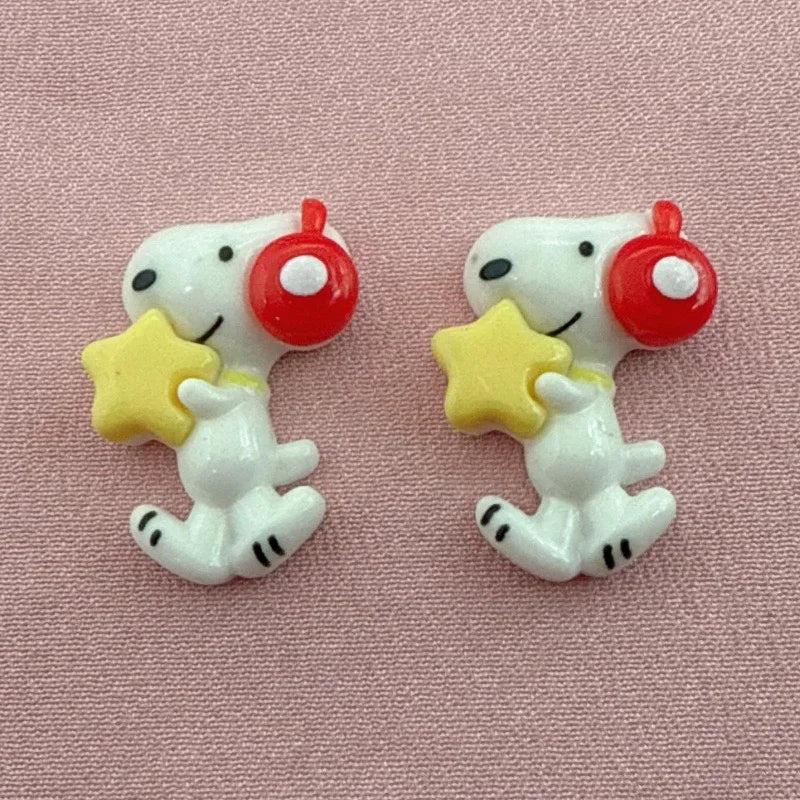 10pcs resin cute little dog pendant, DIY jewelry making earrings, keychain accessories