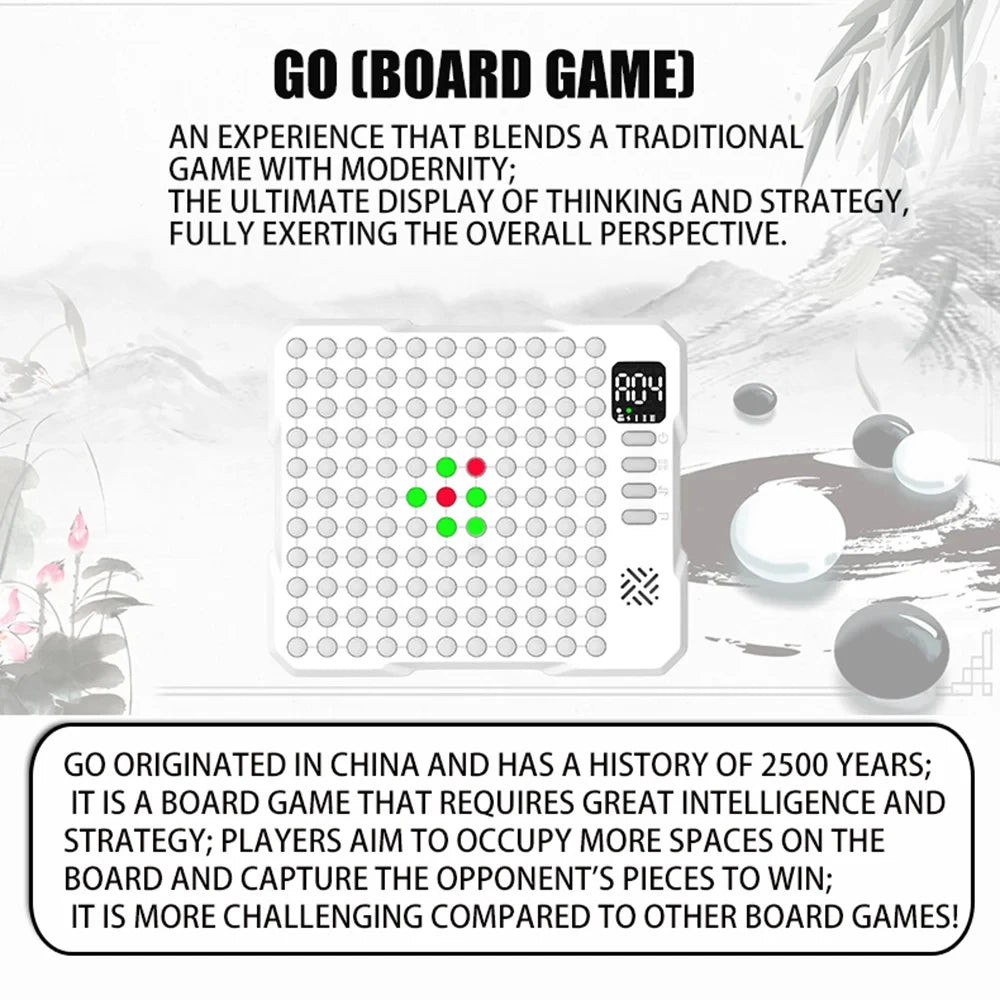 14 in 1 Multifunctional Smart Board Game Electronic Chess Backgammon Go Tic-Tac-Toe Whack-a-Mole Combe for Kids Educational Toy