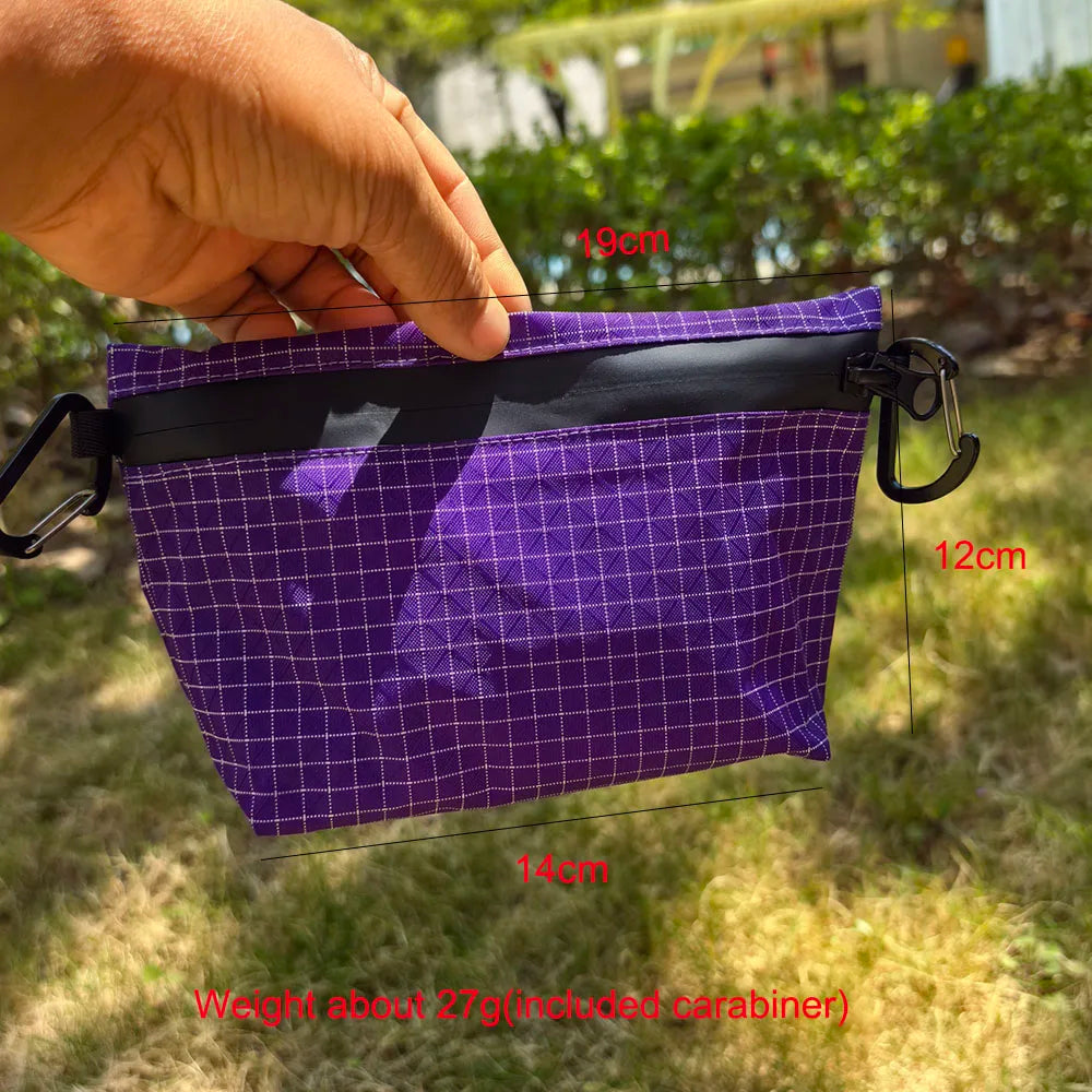 16g Lightweight Waterproof EDC Pouch for Outdoor Hiking Camping with Zipper and Passport Storage