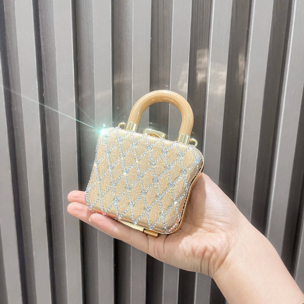 Luxury Designer mini small shoulder bags Evening bag Purses and handbag funny shape Clutch purse Party Sparkling rhinestone