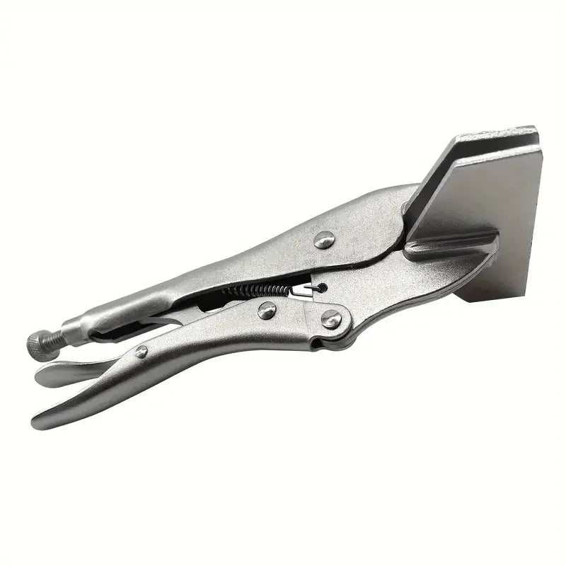 1pc 8-Inch Locking Vice Grip Pliers Adjustable Welding Clamp Ergonomic Handle Carbon Steel Flat Nose Manual Tool for Woodworking