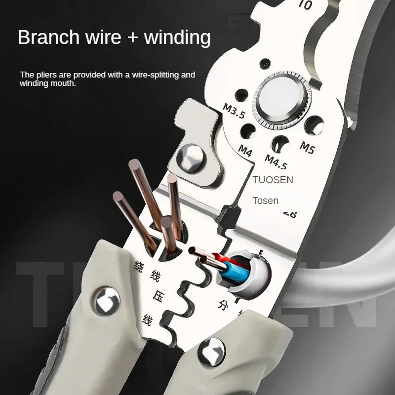 Crimper Cable Cutter Adjustable Automatic Wire Stripper Multifunctional Stripping Crimping Pliers Terminal Hand Tool