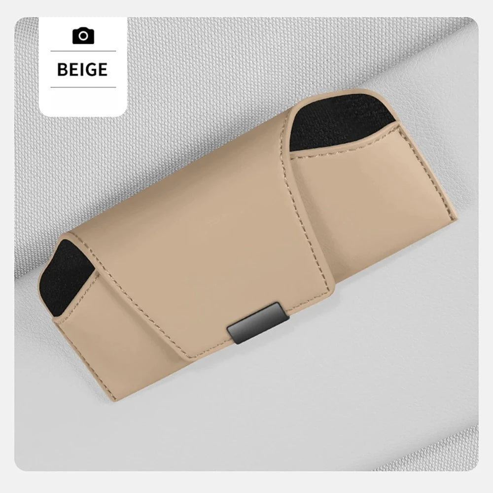 Car Glasses Case Sun Visor Storage Magnetic Sunglasses Holder Portable Glasses Clip Auto Accessories