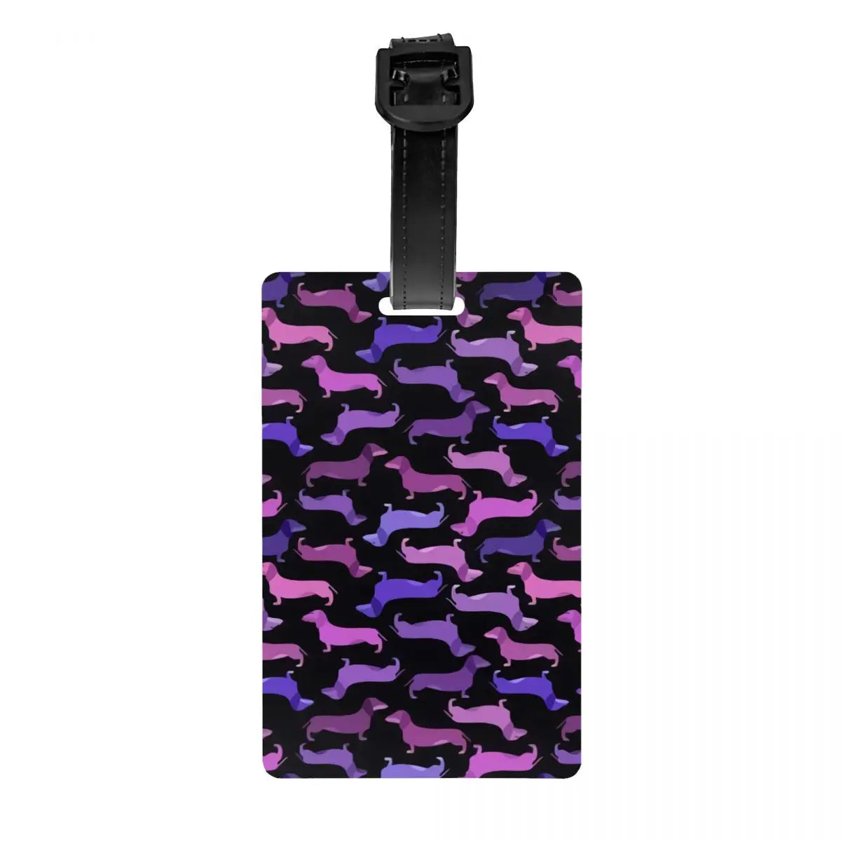 Custom Cute Dachshund Sausage Dog Luggage Tag With Name Card Puppy Animal Privacy Cover ID Label for Travel Bag Suitcase