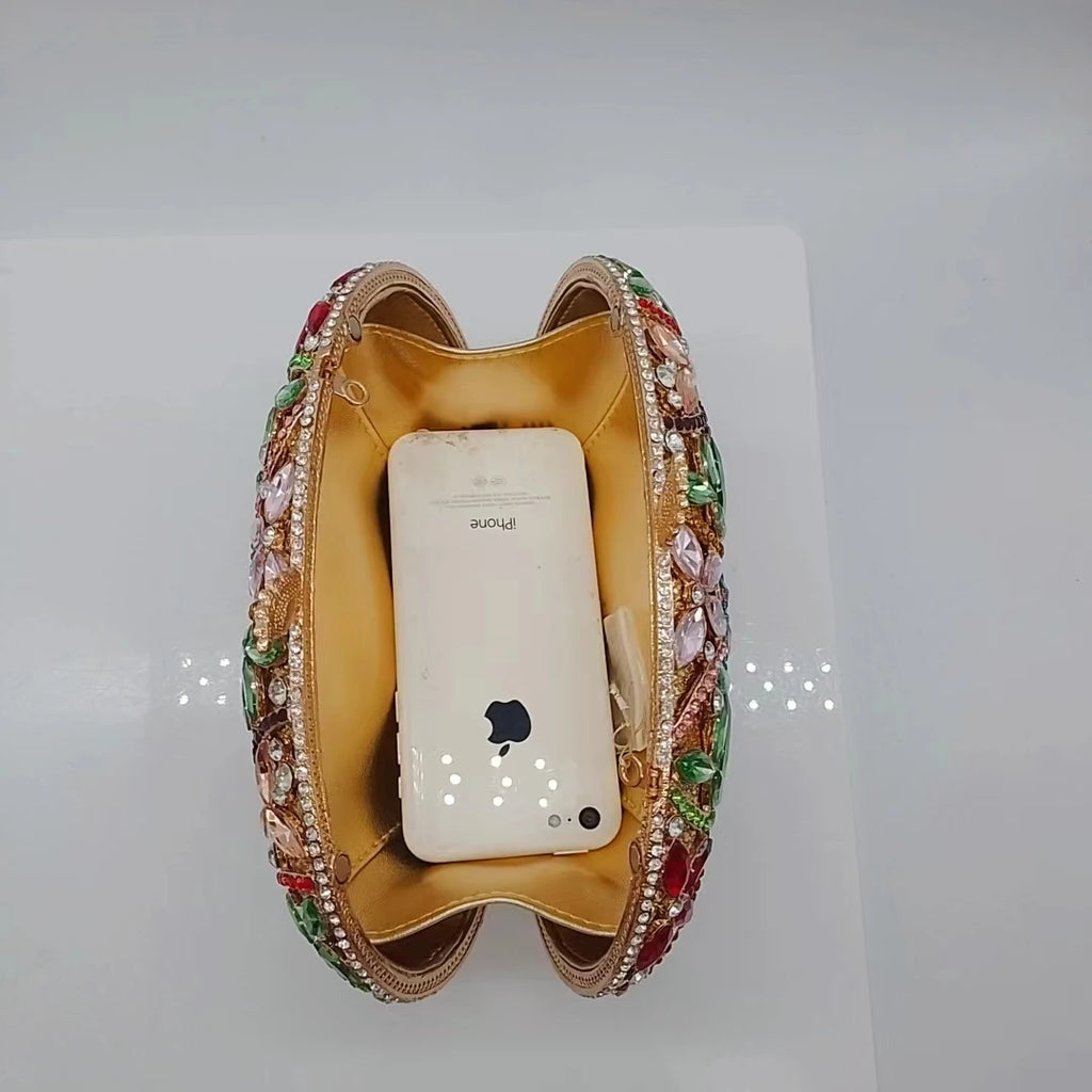 Designer Colorful Crystal Wallet Luxury Rhinestone Party Evening Clutch Bag for Women