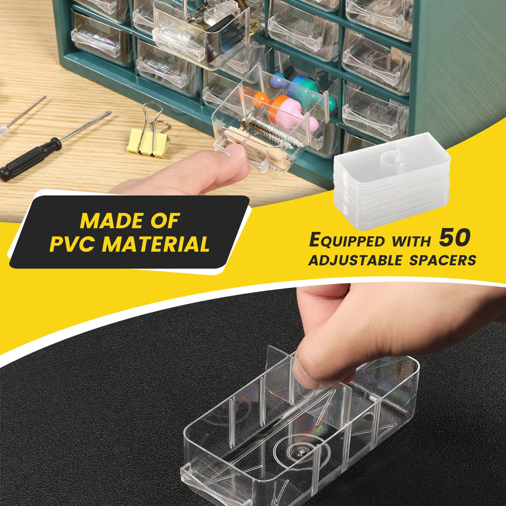 Hardware Storage Organizer, 25 Grids Drawer Parts Cabinet, Plastic Hardware Storage Organizer for Nuts Bolts Crafts Tool