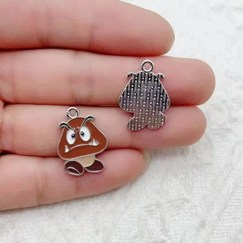 10 pieces/batch of cute cartoon enamel pendants, used for DIY earring jewelry making bracelets earrings handmade accessories