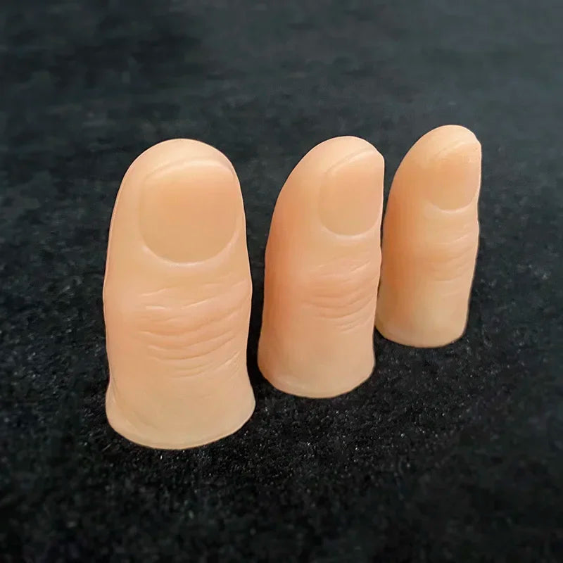3Pcs Realistic silicone Thumb Tip Magic Trick Accessory Close Up Illusion Gimmick Mentalism Prop Fake Thumb Toys