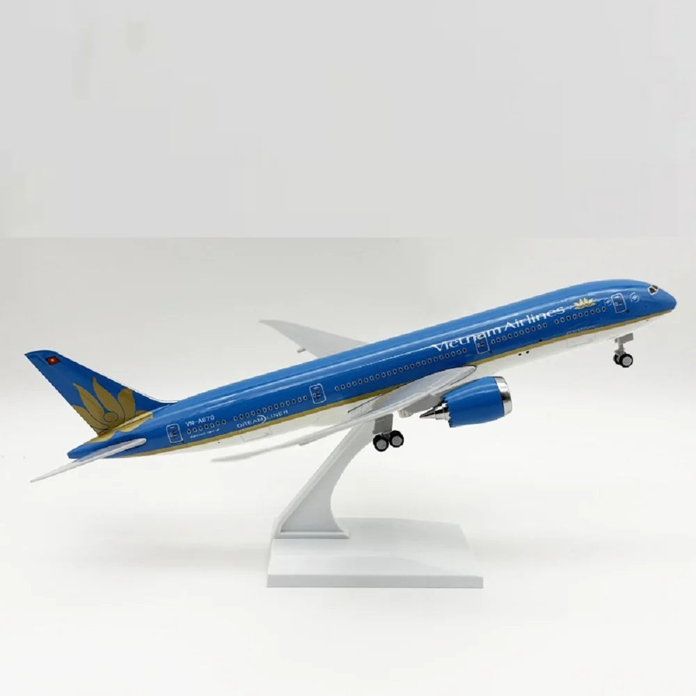 30cm Vietnam B787 Plane Model Kit Adults Fun Airplane Diecast Rrsin Model With Display Stand for Avation Gifts Collection