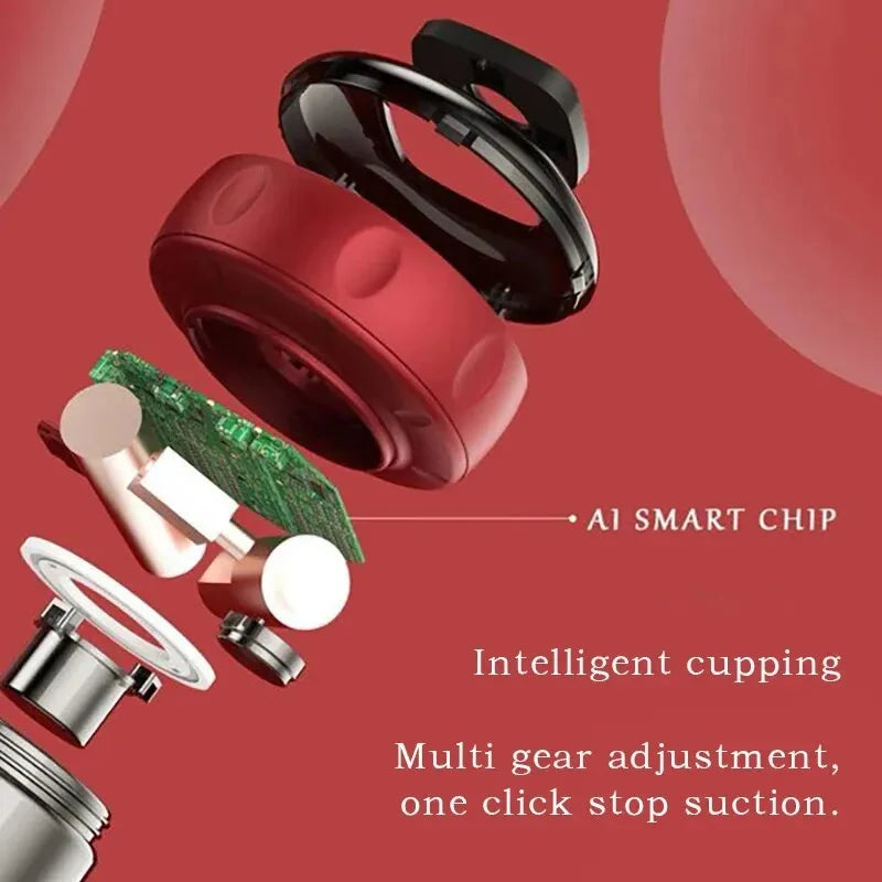 Intelligent vacuum cupping massager - Heating and body gua sha back, neck and arm cupping massager