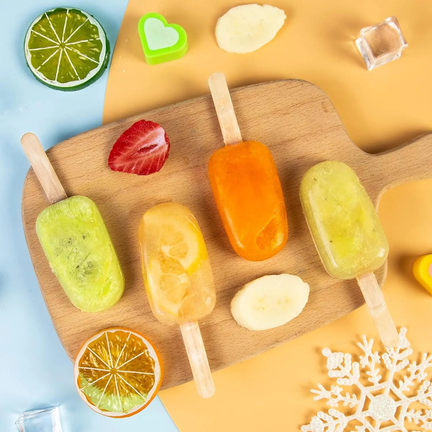 popsicle silicone mold, 4 cavity popsicle molds, home DIY ice cream. Children's handmade cake, ice cream mold, oval cake