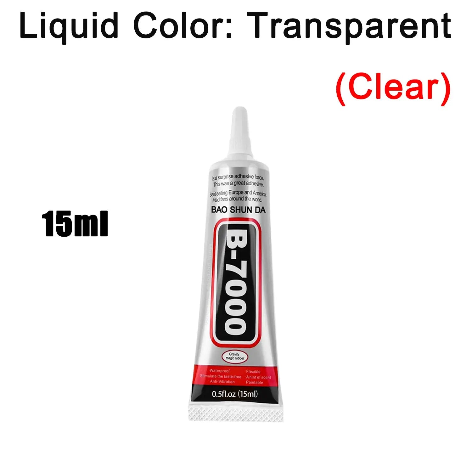 B-7000 PP PE Plastic Bonding Super Glue Transparent Super Strong Adhesive for Polypropylene, Polyethylene, ABS, PVC, PMMA, EVA .