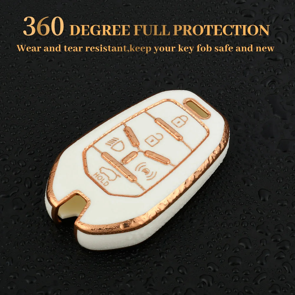 New Car Remote Key Case Cover Protector For Ssangyong Rexton Y400 Y450 G4 2021 2022 Holder TPU Shell Fob Accessories 5 Buttons
