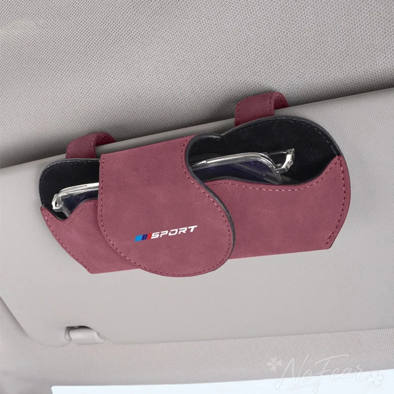 Leather Car Glasses Case Sun Visor Glasses Holder Sunglasses Clip Storage For  BMW 1 3 5 Series G30 G20 F30 F10 E60 X1X3 E70 F15
