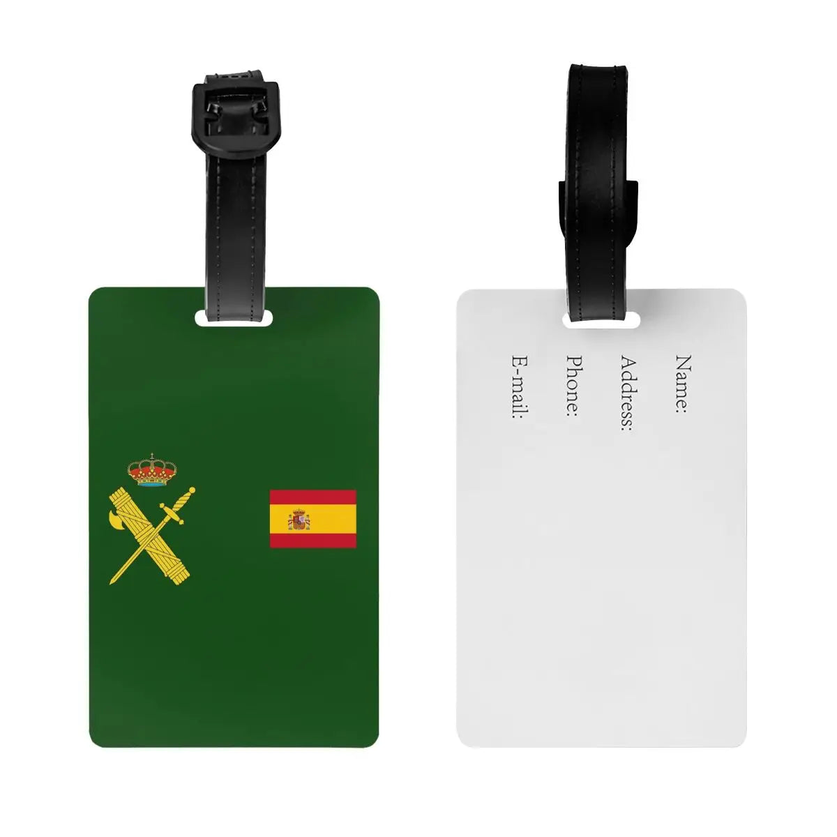 Spain Flag Plus Emblem Civil Guard Luggage Tags Suitcase Accessories Travel Baggage Boarding Tag Label Holder ID Name Address