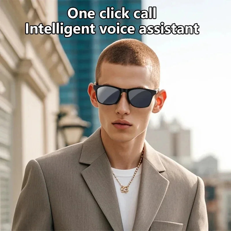 Lenovo 2026 New Bluetooth 5.4 Smart Glasses Remote Control Touch Voice Assistant Photo Recording Translator Wireless Sunglasses