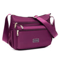 Portable Nylon Messenger Bags Large Capacity Casual Crossbody Pack Solid Color Waterproof Tote Bags Women Girls