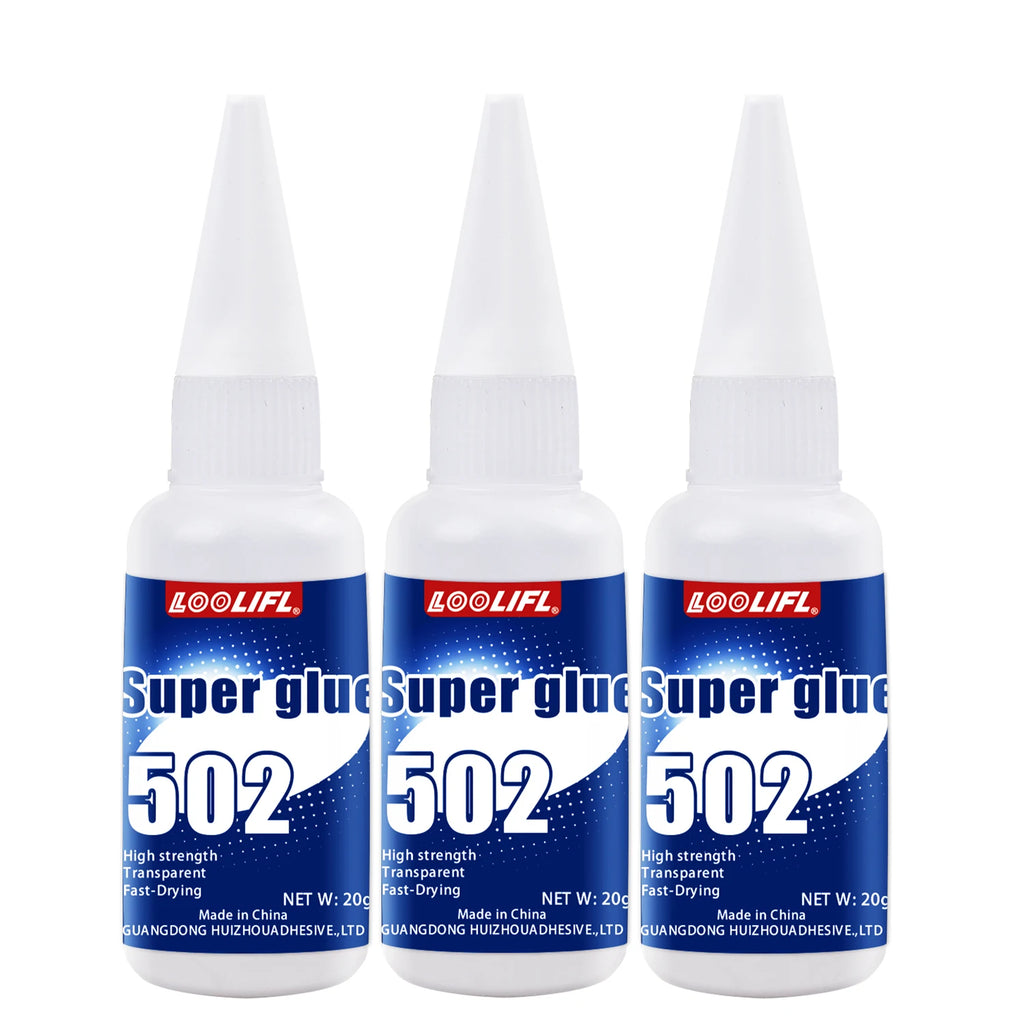 LOOLIFL20G 502 Super Glue Cyanoacrylate Instant Quick-Dry Adhesive Strong Bond for Metal Wood Plastic Rubber Glass Leather1-5PCS