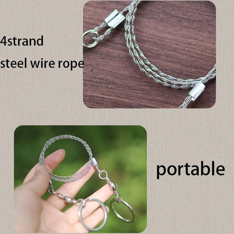 1Pc Portable Stainless Steel Cable Saw Metal Wire Saw Hand Pocket String Rope Saw Emergency Survival Cutting Tool Camping Travel