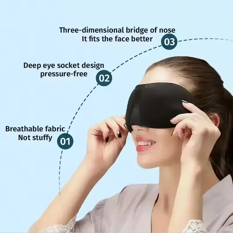 pl 3D Slep Mask Blindfold Sleeping Aid Soft Memory Foam Eye Mask for Sleeping Travel Blockout Light Slaapmasker Eye Cover