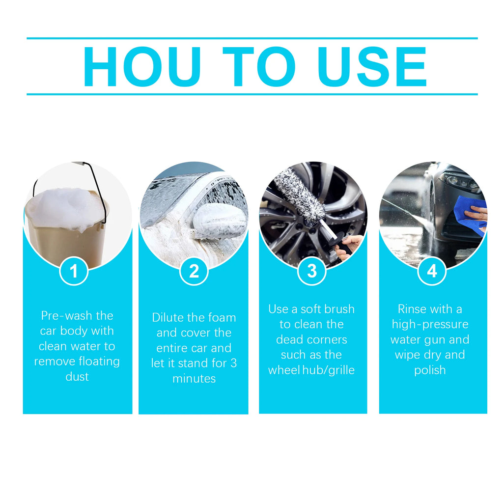 Magic Foam Car Wash Shampoo Car Shampoo High Concentration Car Accessories Detailing Wash Super Foam Cleaner For Cars Trucks