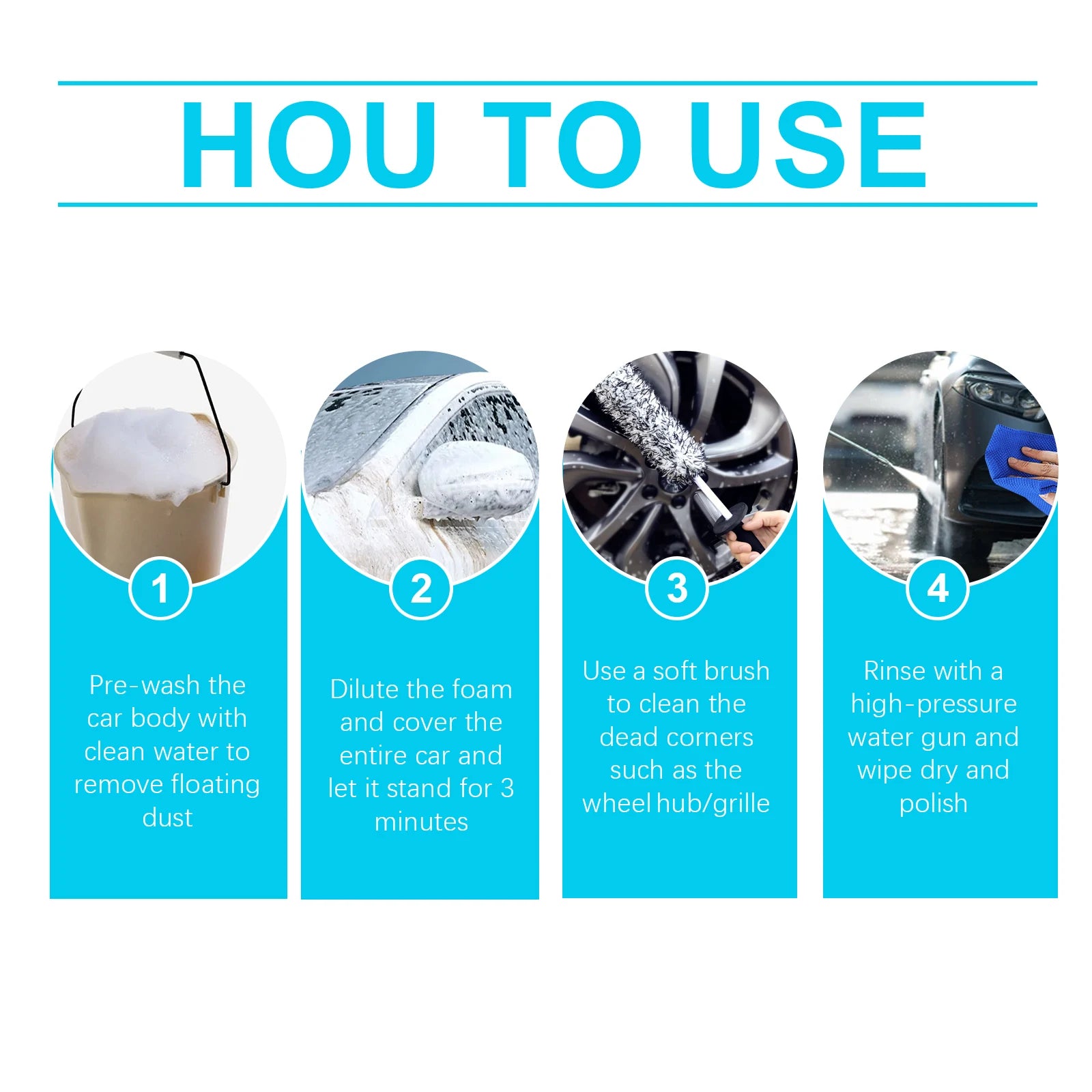 Magic Foam Car Wash Shampoo Car Shampoo High Concentration Car Accessories Detailing Wash Super Foam Cleaner For Cars Trucks