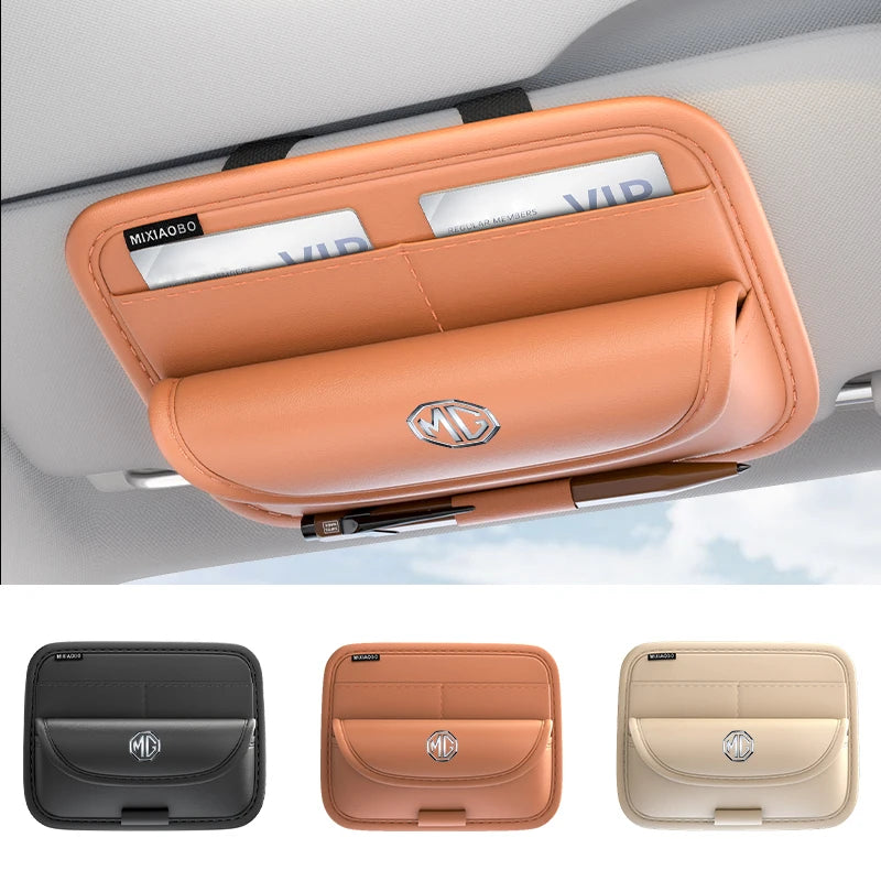 Car Sunglasses Storage Box Visor Glasses Case Card Holder Interior For Morris Garages MG 6 3 5 7 TF ZR ZS HS GS GT Hector