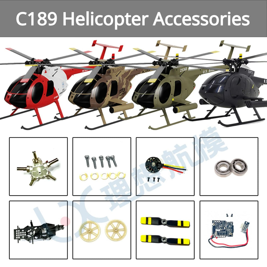 C189 MD500 RC Helicopter Simulation Original Parts Complete Rotor Cap Landing Gear Paddle Engine Room Cover Machine Shell
