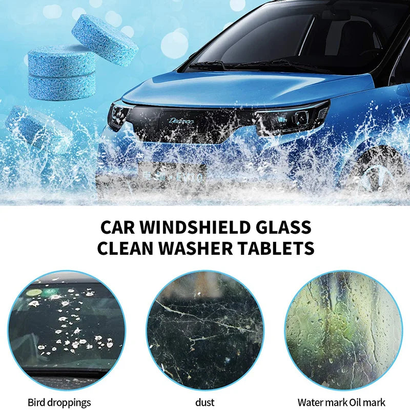 Car Washing Solid Effervescent Tablets Windshield Windscreen Cleaner Home Car Window Glass Dust Washing Solid Detergent