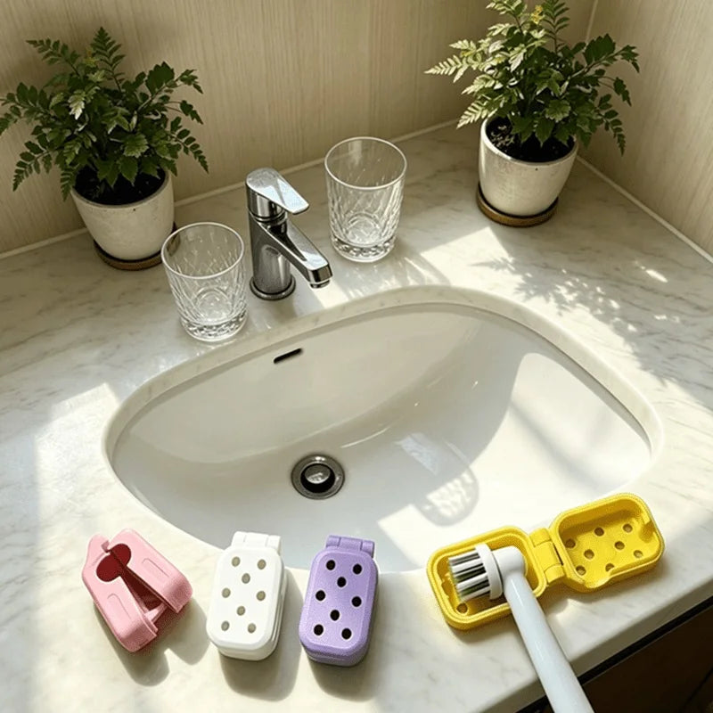 Toothbrush Head Cover, Toothbrush Protector Cap, Dustproof Ventilated Toothbrush Case, Travel Toothbrush Head Holder, Bathroom