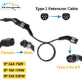 EVcharger4U EXTENSION EV Charging Cable IEC62196 Type 2 5m 1Phase/3Phase 7kw 11kw 22kw for Wallbox Portable Charger Station