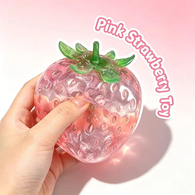 Squishy Vaseline Strawberry Stress Ball Toy Creative Strawberry No Rebound Squeeze Fidget Toy ASMR Sensory Stress Relief Toys