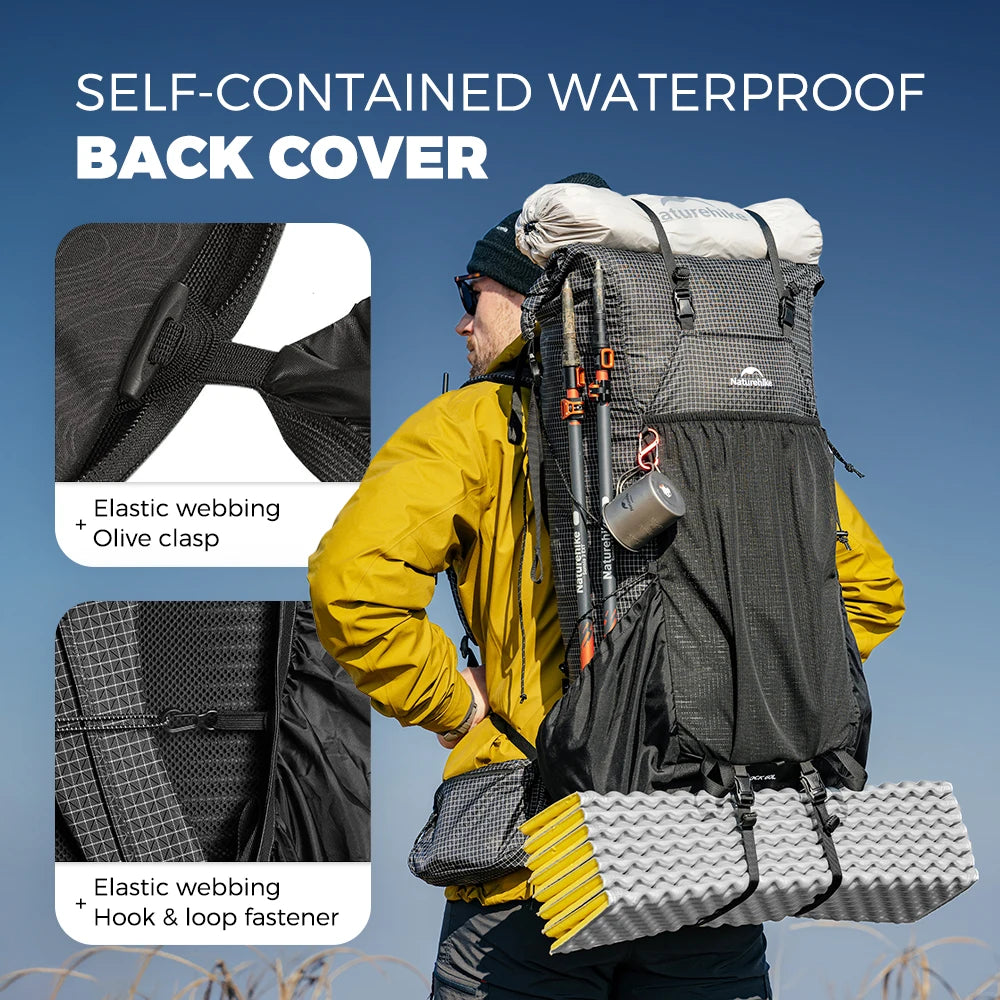 Naturehike Rock 2.0 Outdoor 30L 45L 60L Frame Backpack Travel Large Capacity Hiking Waterprof Mochila Aluminum Rain Cover Climb