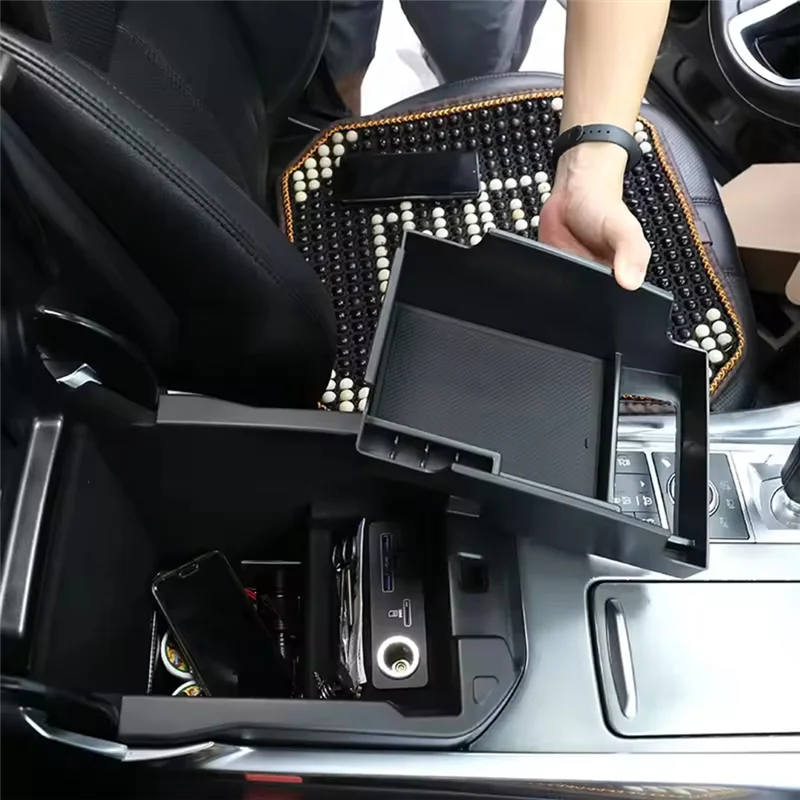 For Land Rover Range Rover Sport L494 2013-2017 Car Central Armrest Box Storage Box Organizer Tray Interior Accessories