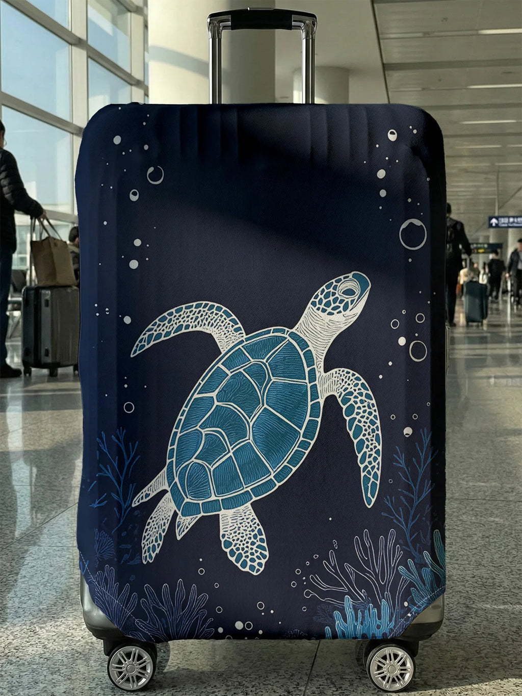 Turtle Coral Luggage Protection Cover, suitable for 18-32 inch luggage covers, luggage handle gloves, travel accessories