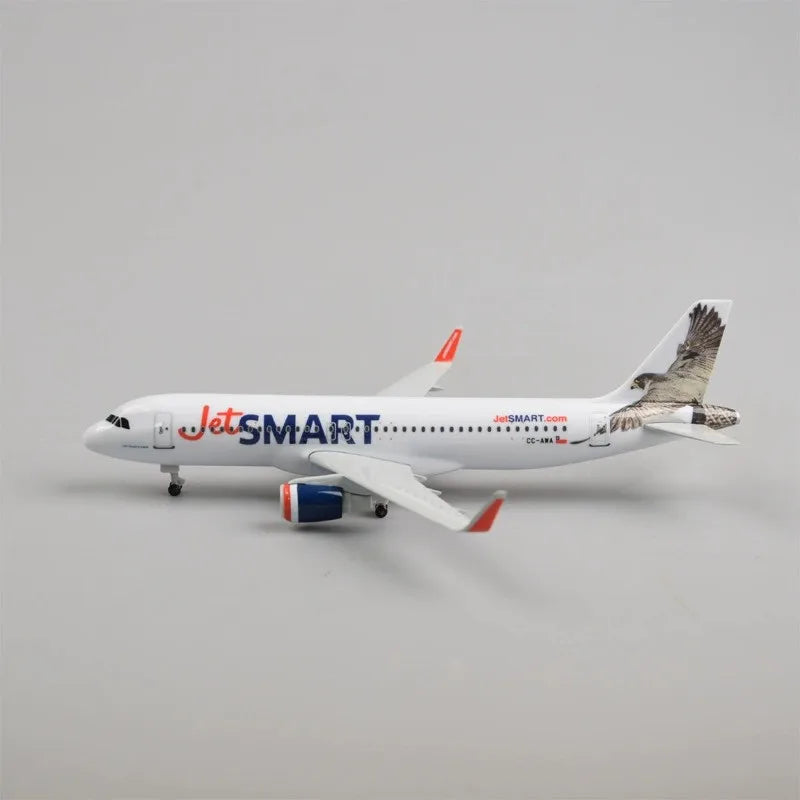 A320 JetSmart Airways 20cm Alloy Diecast Plane Model Simulation Scale Aircraft Toy With Display Stand For Aviation Assemble Gift